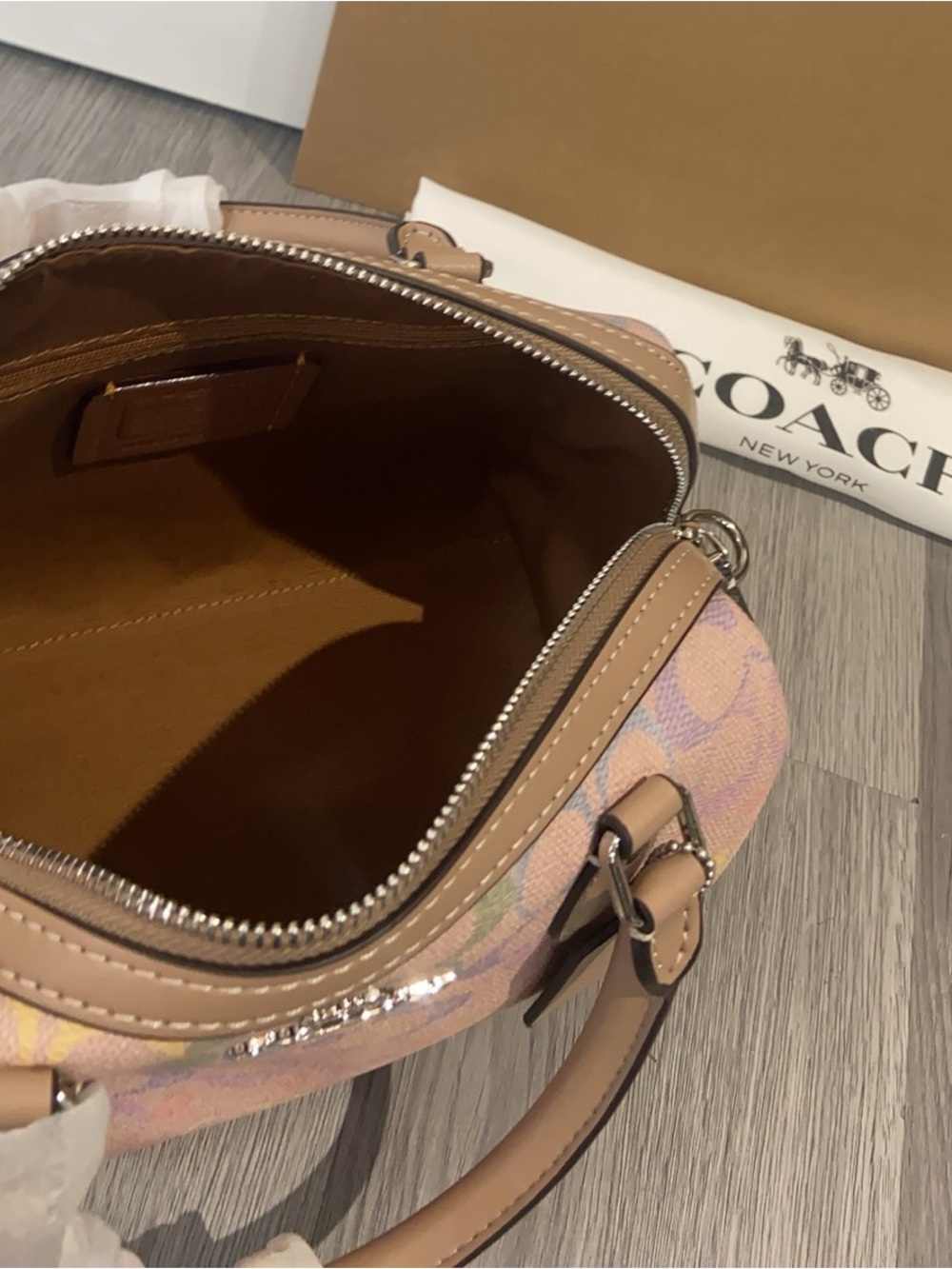 Coach Rainbow Signature Canvas Mini Boston Handbag Crossbody Bag - Picture 9 of 9